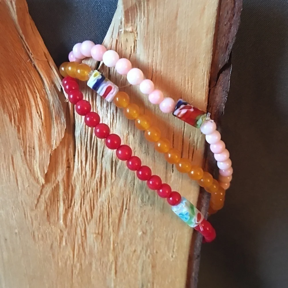 ❇️❤️semiprecious mini beaded bracelet